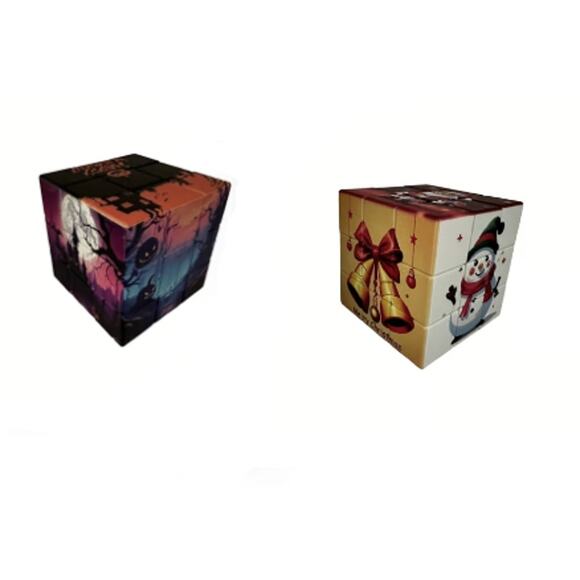 Christmas themed and Halloween Themed Cubes/Twist Puzzles Combo - Picture 1 of 8